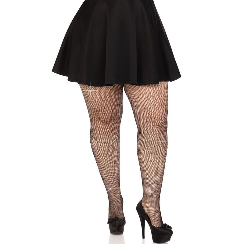 LEG AVENUE - CALZE A RETE CRISTALLIZZATA NERE TAGLIE FORTI LEG AVENUE - CALZE A RETE CRISTALLIZZATA NERE TAGLIE FORTI