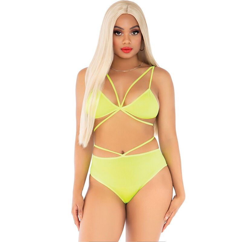 LEG AVENUE - TOP E SLIP GIALLI CON SPALLINE LEG AVENUE - TOP E SLIP GIALLI CON SPALLINE