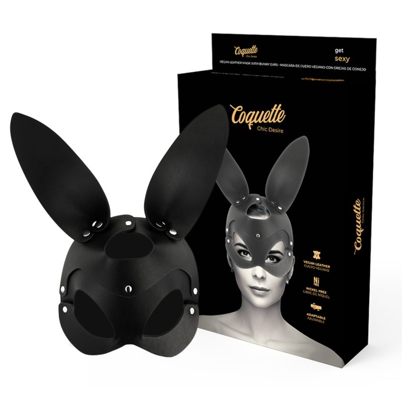 COQUETTE CHIC DESIRE - MASCHERA VEGANA IN PELLE CON ORECCHIE DI CONIGLIO COQUETTE CHIC DESIRE - MASCHERA VEGANA IN PELLE CON ORECCHIE DI CONIGLIO