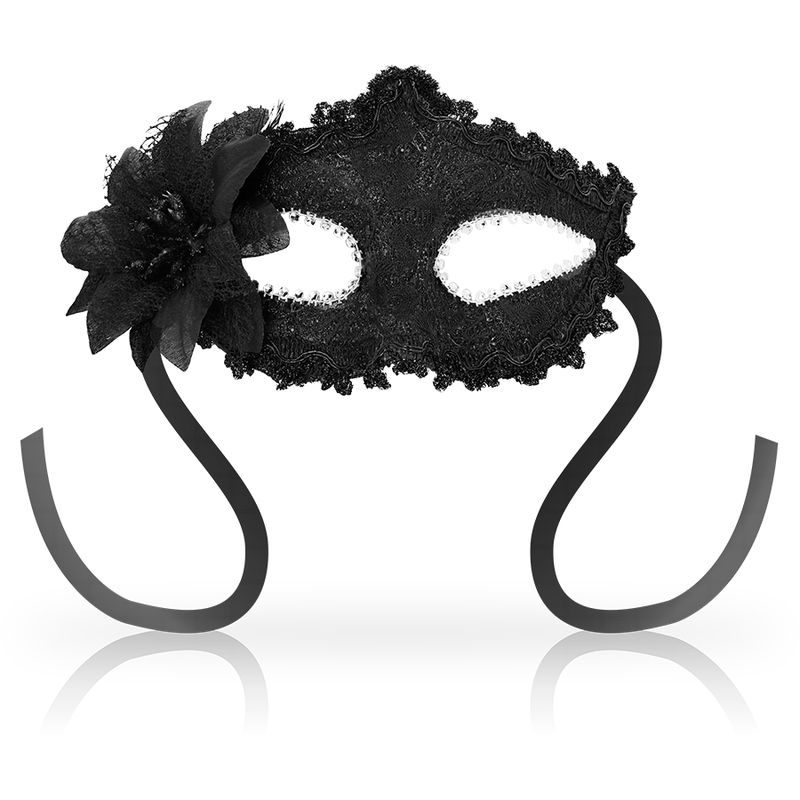 OHMAMA - MASCHERE ANTIZAZ STILE VENEZIANO FIORE LATERALE - NERA OHMAMA - MASCHERE ANTIZAZ STILE VENEZIANO FIORE LATERALE - NERA