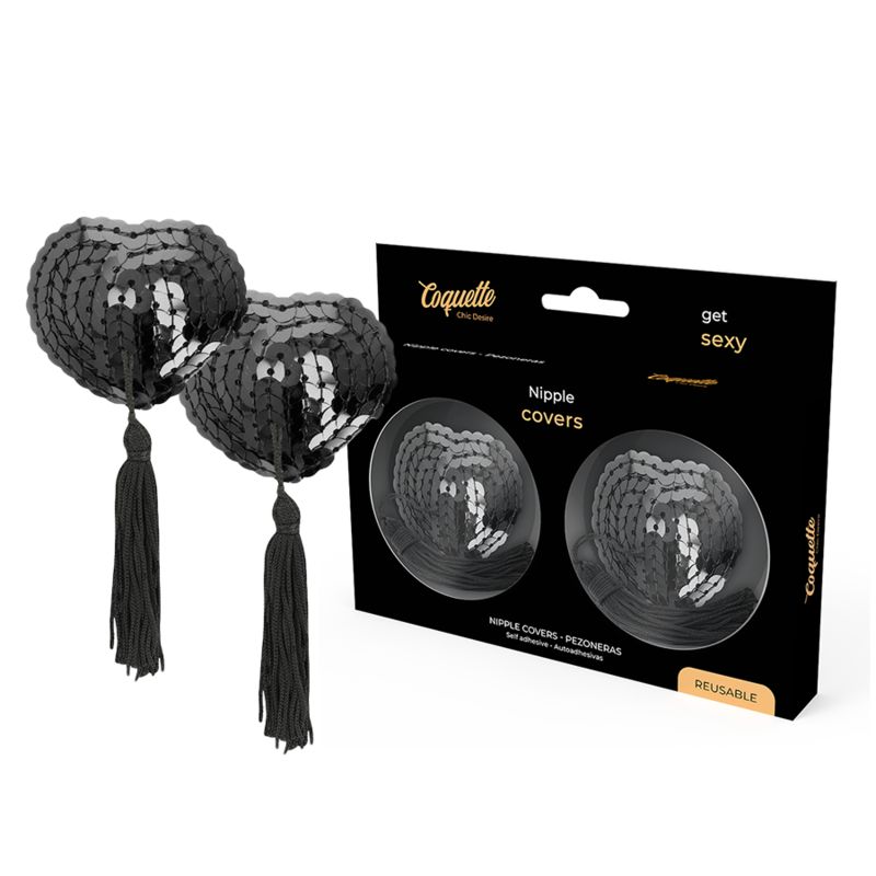COQUETTE CHIC DESIRE - COPRI CAPEZZOLI NERI CON PAILLETTES COQUETTE CHIC DESIRE - COPRI CAPEZZOLI NERI CON PAILLETTES
