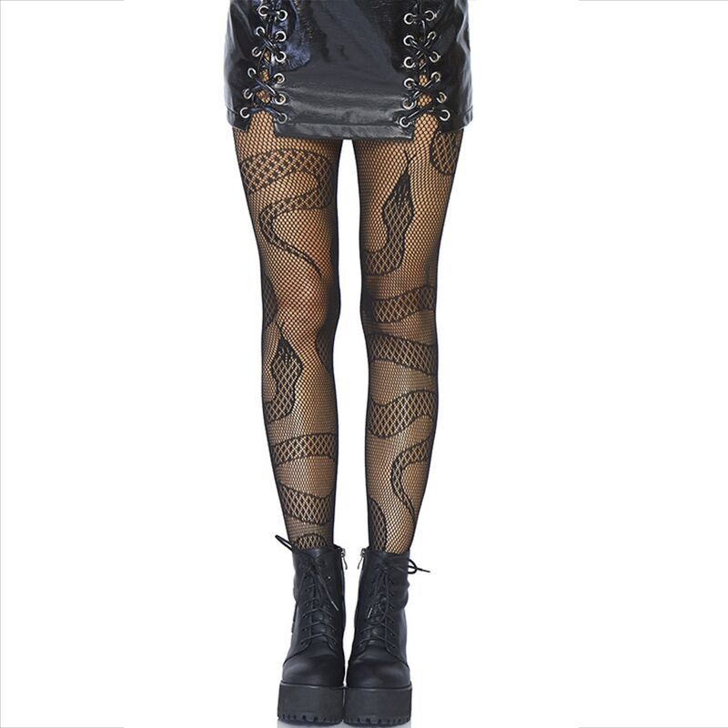 LEG AVENUE - CALZE A RETE SERPENTI NERE LEG AVENUE - STOCKINGS NET SNAKES BLACK