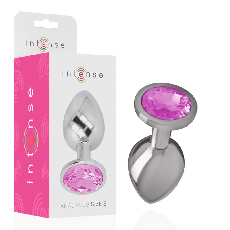 INTENSE - PLUG ANALE IN METALLO ALLUMINIO CON CRISTALLO ROSA TAGLIA S INTENSE - PLUG ANALE IN METALLO ALLUMINIO CON CRISTALLO ROSA TAGLIA S