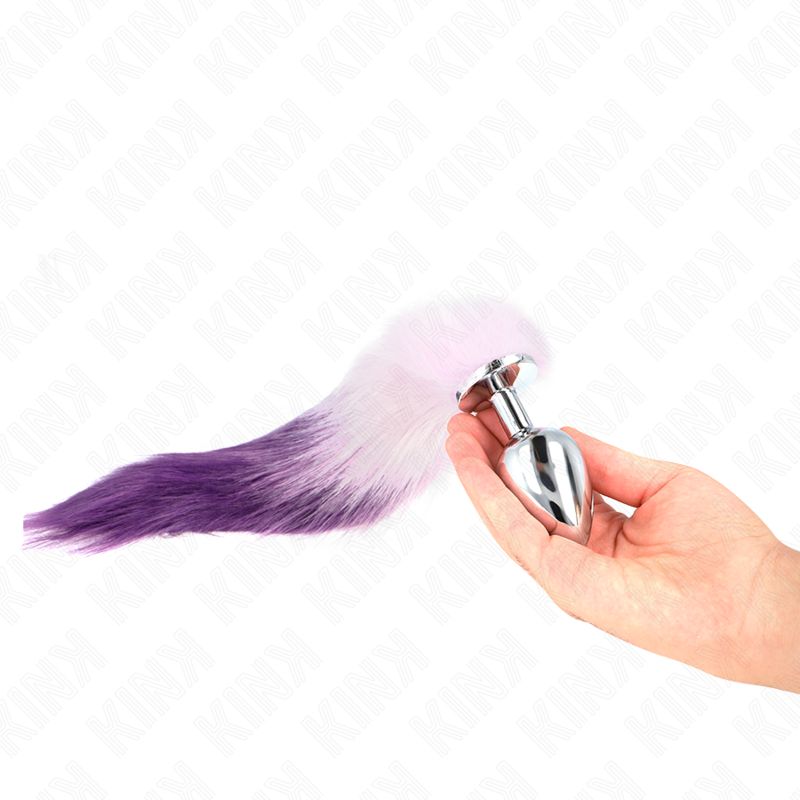 KINK - PLUG ANALE MISURA L 10 X 4 CM CON CODA SINTETICA 40 CM VIOLA KINK - ANAL PLUG SIZE L 10 X 4 CM WITH SYNTHETIC TAIL 40 CM PURPLE