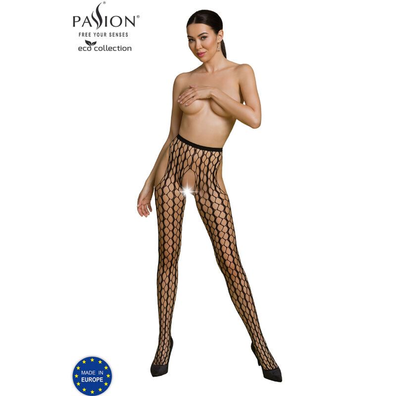 PASSION - COLLEZIONE ECO BODYSTOCKING ECO S007 NERO PASSION - ECO COLLECTION BODYSTOCKING ECO S007 BLACK