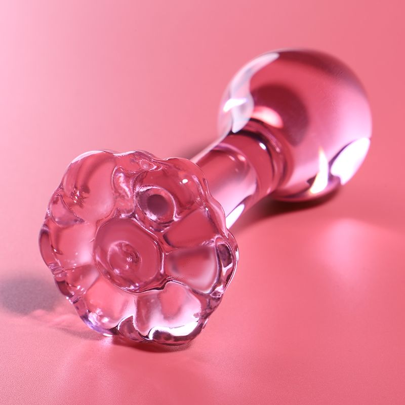 NEBULA SERIES BY IBIZA - MODEL 2 ANAL PLUG BOROSILICATE GLASS PINK 11 CM -O- 3.5 CM