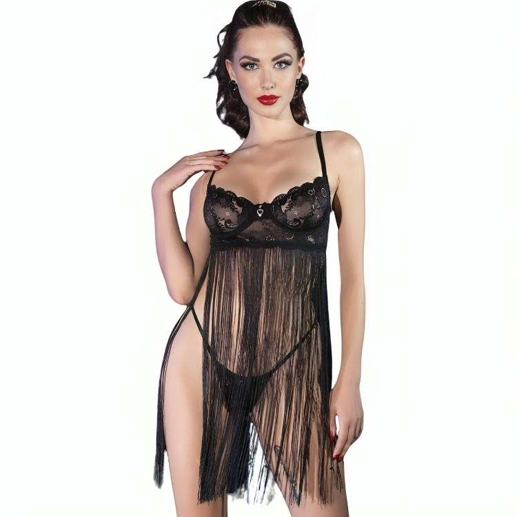 CHILIROSE - CR 4496 BABYDOLL NERO L/XL CHILIROSE - CR 4496 BABYDOLL NERO L/XL