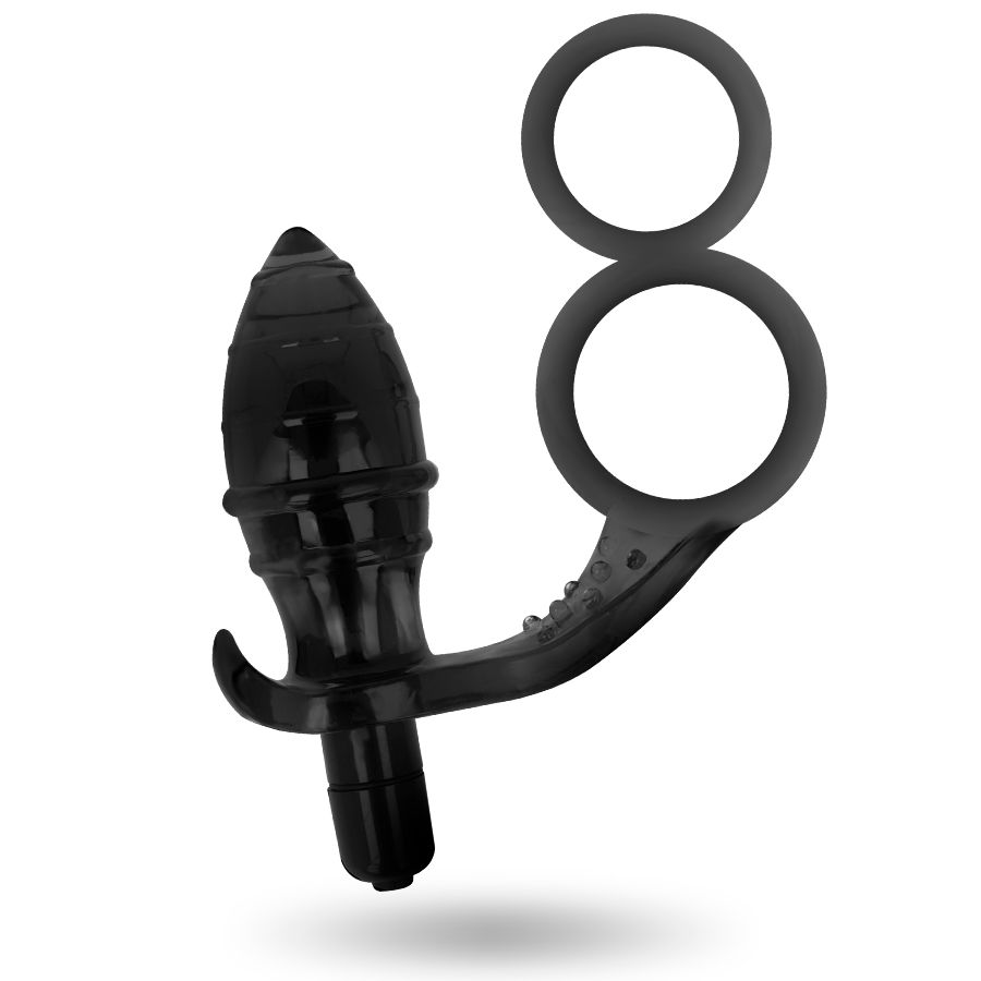 ADDICTED TOYS - PLUG ANALE CON DOPPIO ANELLO NERO ADDICTED TOYS - PLUG ANALE CON DOPPIO ANELLO NERO