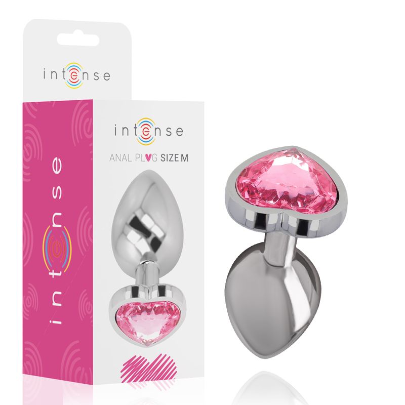 INTENSE - PLUG ANALE IN METALLO ALLUMINIO CUORE ROSA TAGLIA M INTENSE - PLUG ANALE IN METALLO ALLUMINIO CUORE ROSA TAGLIA M