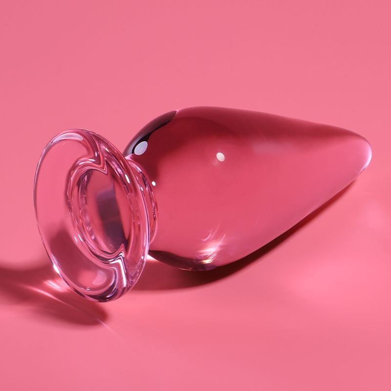 NEBULA SERIES BY IBIZA - MODEL 4 ANAL PLUG BOROSILICATE GLASS PINK 11 CM -O- 5 CM