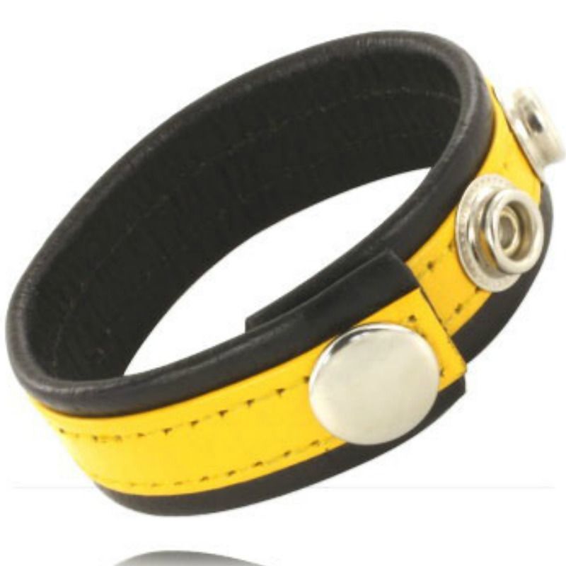 LEATHER BODY - CINTURINO IN PELLE REGOLABILE PENE GIALLO-NERO LEATHER BODY - ADJUSTABLE LEATHER STRAP PENIS YELLOW-BLACK