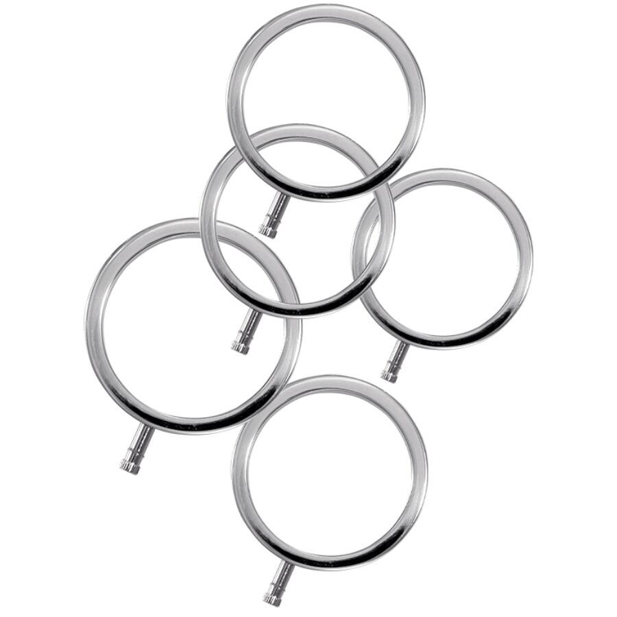 ELECTRASTIM - ELECTRARINGS METAL PENIS RINGS PACK OF 5