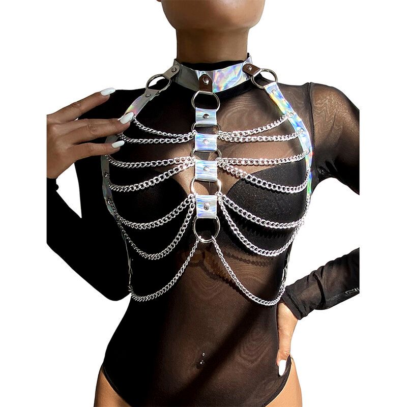SUBBLIME - 953737 IMBRACATURA PETTORALE CON ANELLI E CATENE ARGENTO TAGLIA UNICA SUBBLIME - 953737 IMBRACATURA PETTORALE CON ANELLI E CATENE ARGENTO TAGLIA UNICA