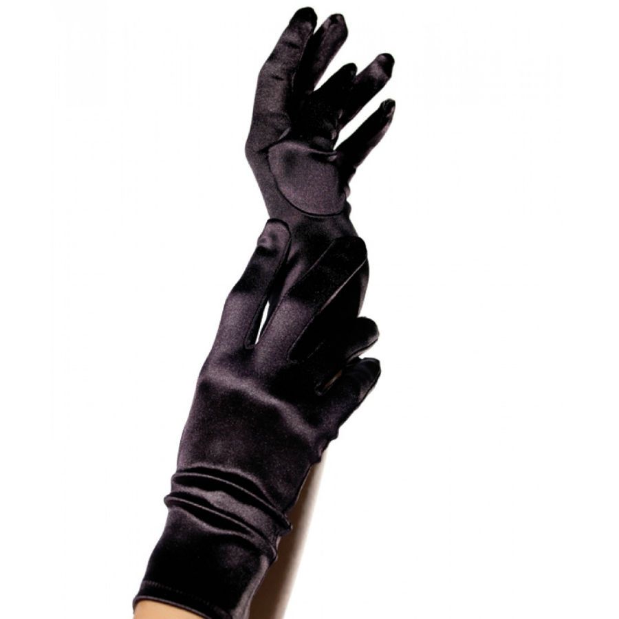 LEG AVENUE - GUANTI IN RASO NERI LEG AVENUE - SATIN GLOVES BLACK