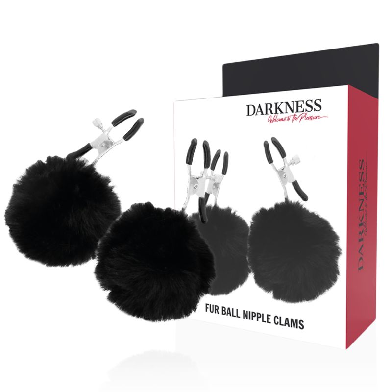 DARKNESS - MORSETTI PER CAPEZZOLI CON POM POM 1 DARKNESS - NIPPLE CLAMPS WITH POM POMS 1