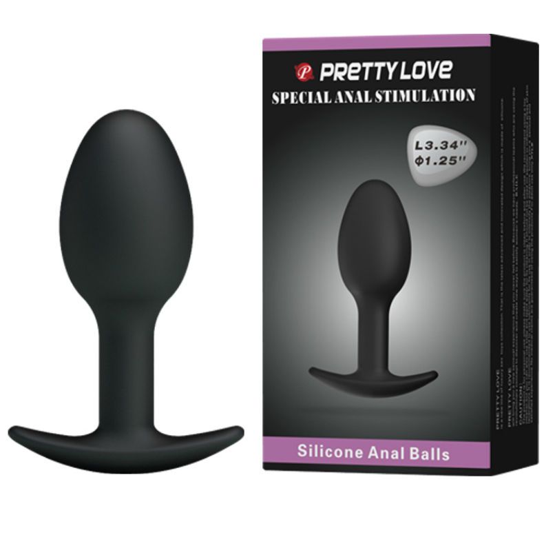 PRETTY LOVE - PLUG ANALE IN SILICONE 6.5 CM NERO PRETTY LOVE - SILICONE ANAL PLUG 6.5 CM BLACK