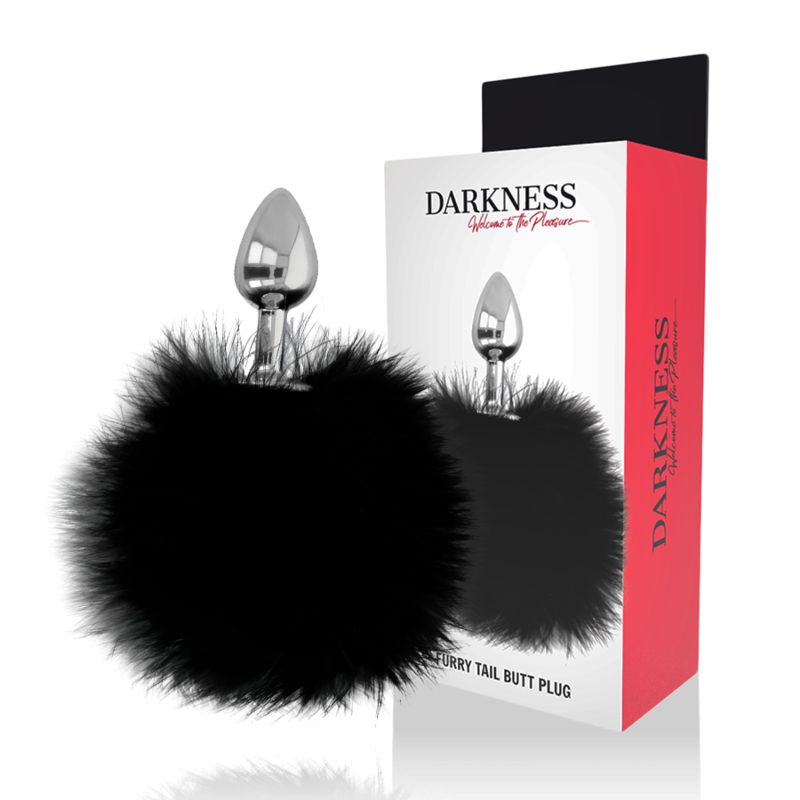DARKNESS - BUTTPLUG ANALE EXTRA CON CODA NERA 7 CM DARKNESS - EXTRA ANAL BUTTPLUG WITH TAIL BLACK 7 CM