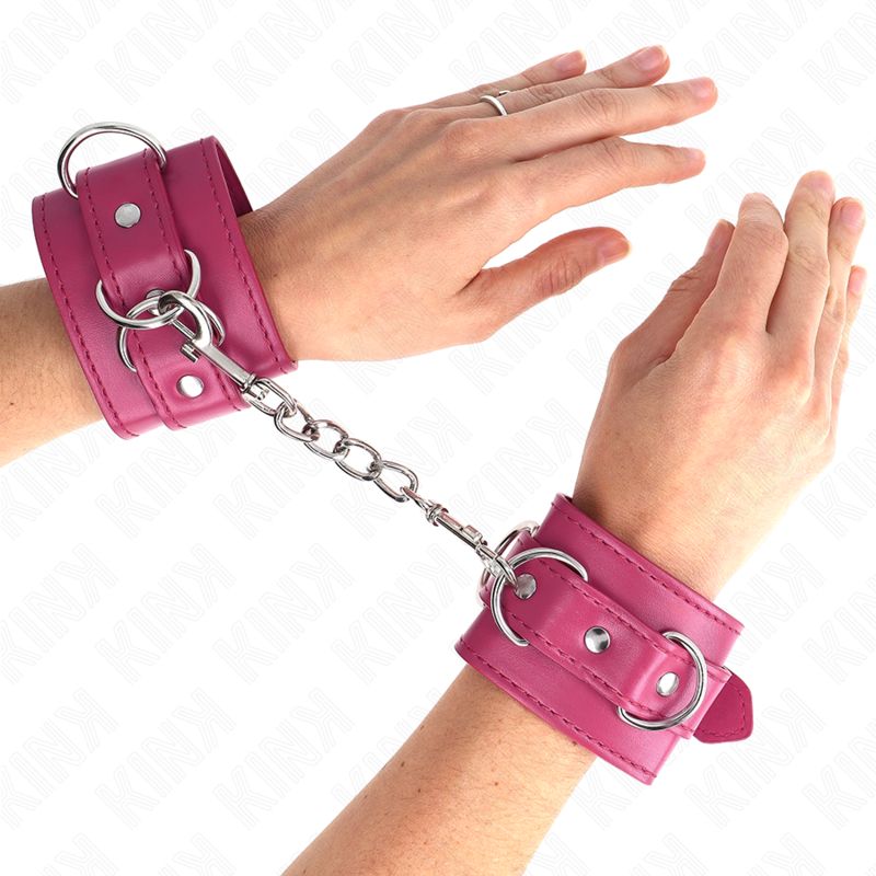 KINK - RESISTENZA DA POLSO CON 3 ANELLI A D REGOLABILE ROSA 17.5-25 CM X 6 CM KINK - 3 D-RING WRIST RESTRAINTS ADJUSTABLE PINK 17.5-25 CM X 6 CM