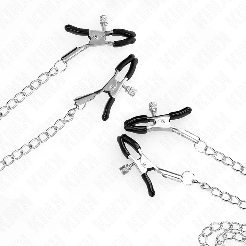 KINK - 4 MORSETTI PER CAPEZZOLI E CLIT REGOLABILI ARGENTO KINK - 4 MORSETTI PER CAPEZZOLI E CLIT REGOLABILI ARGENTO