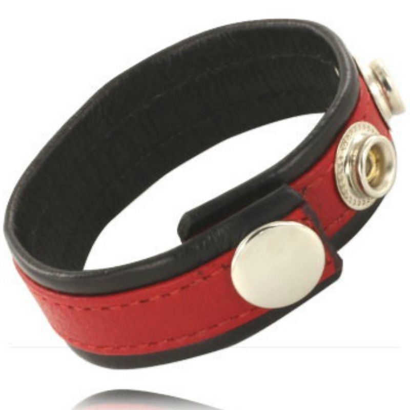 LEATHER BODY - CINTURINO IN PELLE REGOLABILE PER PENE ROSSO-NERO LEATHER BODY - CINTURINO IN PELLE REGOLABILE PER PENE ROSSO-NERO