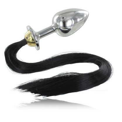 METAL HARD - PLUG ANALE IN ACCIAIO METALLIZZATO CON CODA 8,89 CM METAL HARD - PLUG ANALE IN ACCIAIO METALLIZZATO CON CODA 8,89 CM