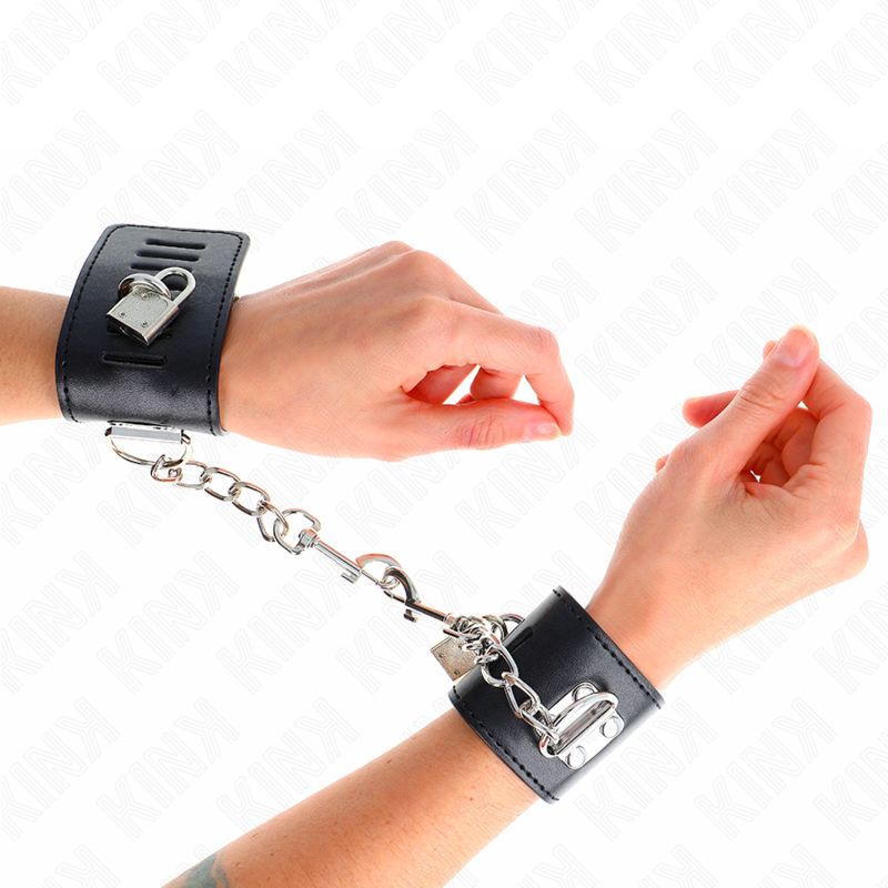 KINK - RESISTENZA DA POLSO CON CHIUSURA A LUCCHETTO NERO REGOLABILE 16-23 CM X 5,5 CM KINK - RESISTENZA DA POLSO CON CHIUSURA A LUCCHETTO NERO REGOLABILE 16-23 CM X 5,5 CM