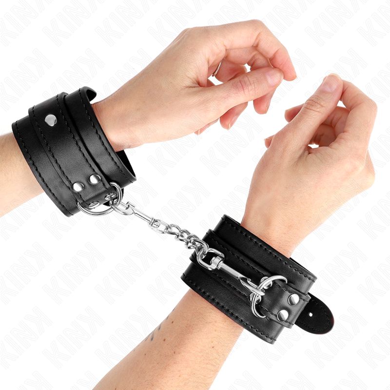 KINK - RESISTENZA DA POLSO SEMPLICE NERA REGOLABILE 20-23 CM X 5,5 CM KINK - SIMPLE WRIST RESTRAINTS BLACK ADJUSTABLE 20-23 CM X 5.5 CM