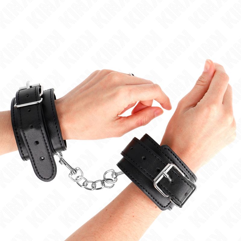 KINK - RESISTENZA DA POLSO SOTTILE NERA REGOLABILE 21-33 CM KINK - THIN WRIST RESTRAINTS BLACK ADJUSTABLE 21-33 CM