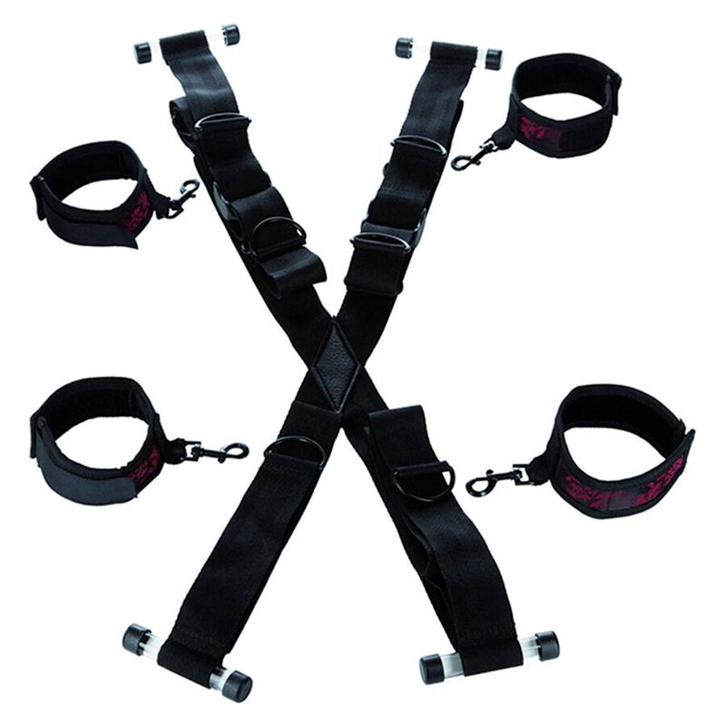 CALEXOTICS - SCANDAL MANETTE A FORMA DI CROCE PER PORTA CALEXOTICS - SCANDAL CROSS-SHAPED DOOR HANDCUFFS