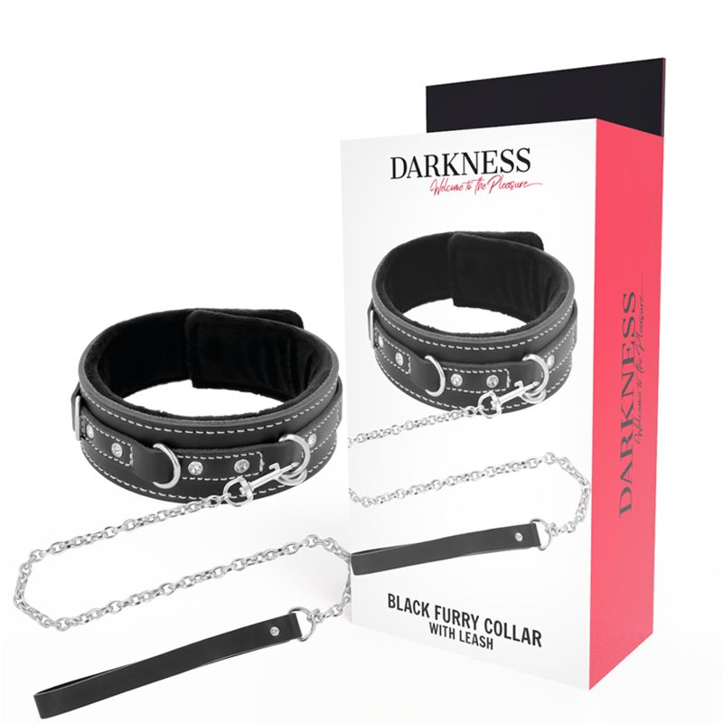 DARKNESS - COLLANA IN PELLE DI ALTA QUALIT� CON GUINZAGLIO DARKNESS - COLLANA IN PELLE DI ALTA QUALIT� CON GUINZAGLIO
