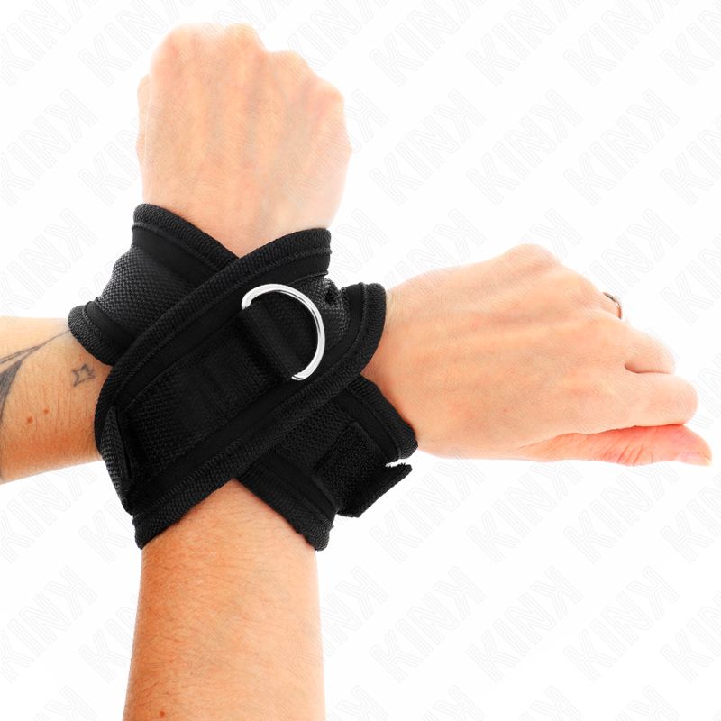 KINK - POLSINI A CROCE NERI 34 X 5,5 CM KINK - CROSS CUFFS BLACK 34 X 5.5 CM