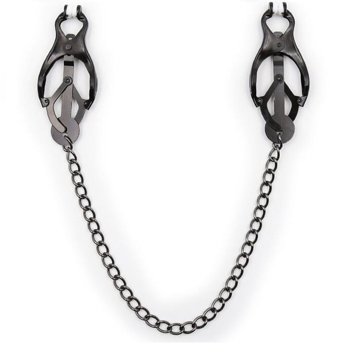 OHMAMA FETISH - Pinze per capezzoli giapponesi con catena nera OHMAMA FETISH - JAPANESE NIPPLE Clamps WITH BLACK CHAIN