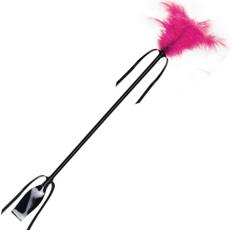 SECRETPLAY - WHIP & FEATHER NERO E FUCSIA SECRETPLAY - WHIP & FEATHER NERO E FUCSIA