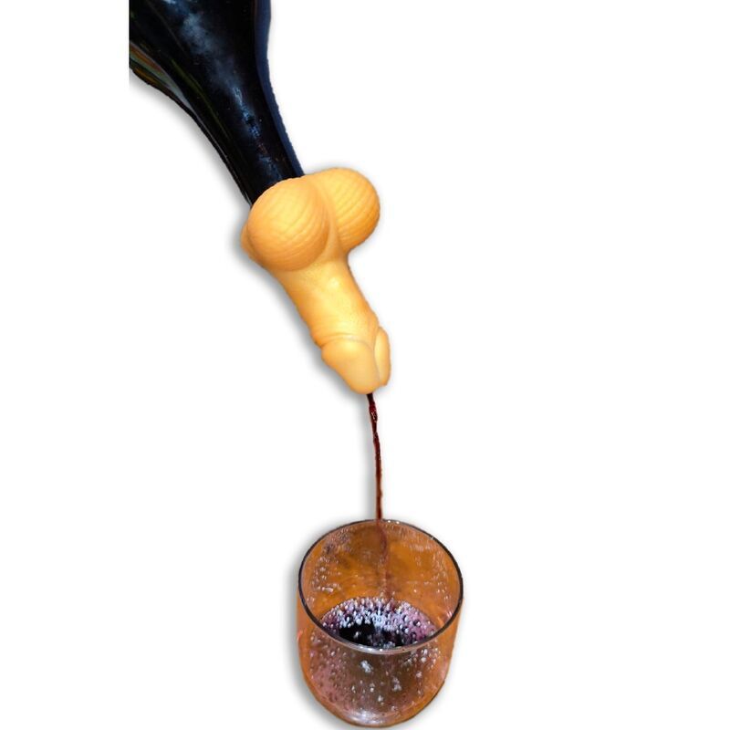 DIABLO PICANTE - DECANTER PER VINO A FORMA DI PENE DORATO DIABLO PICANTE - GOLDEN PENIS WINE DECANTER