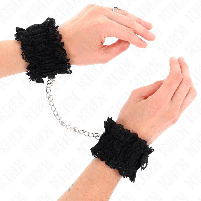 KINK - POLSO ELASTICO IN PIZZO NEGRO KINK - LACE ELASTIC WRIST RESTRAINTS NEGRO