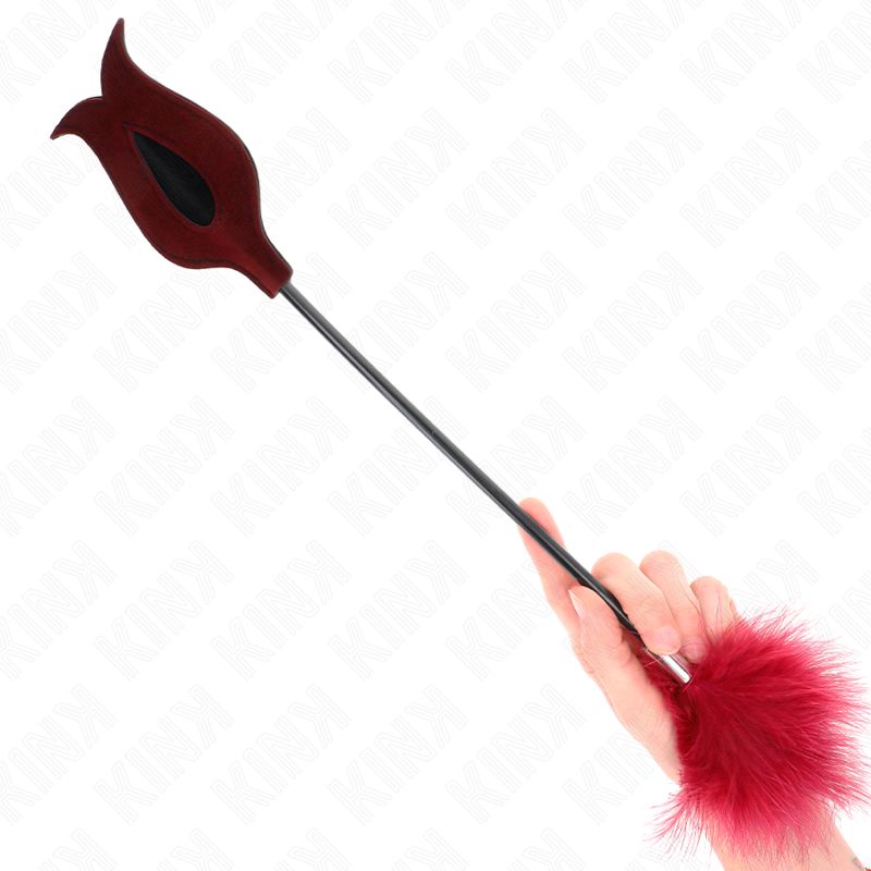 KINK - PIUME SOLLECITANTI CON PAGAIA A FORMA DI ROSA 8 CM KINK - TICKLE FEATHERS WITH ROSE-SHAPED PADDLE 8 CM