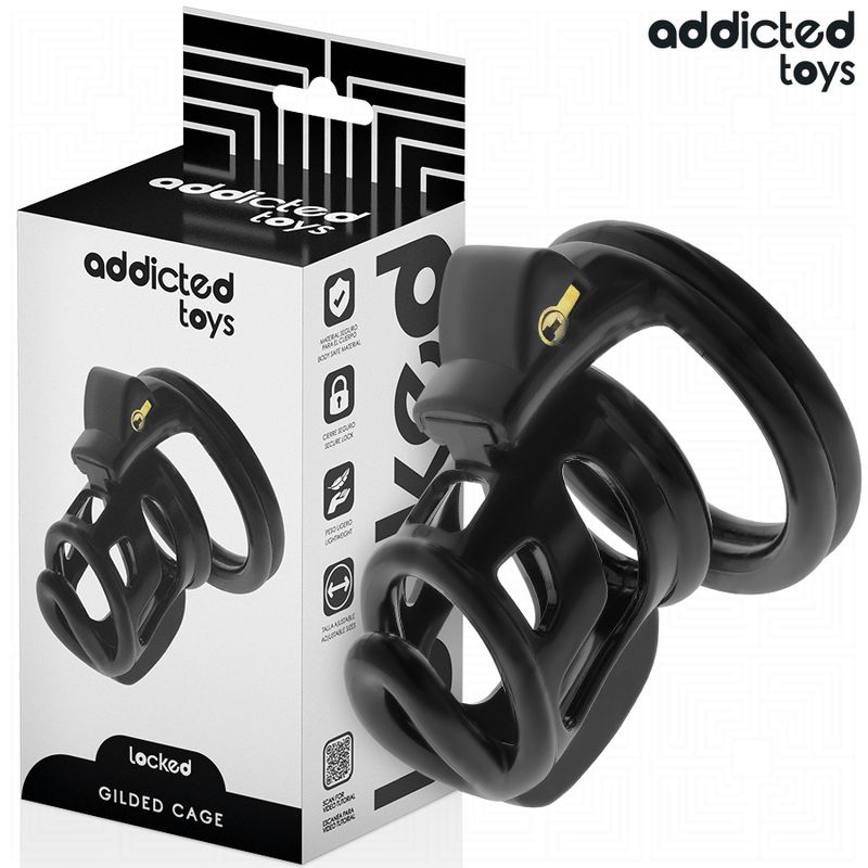 ADDICTED TOYS LOCKED - GILDEN CAGE SILICONE PENIS CAGE 8.5 CM