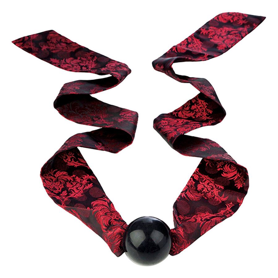CALEXOTICS - SCANDAL BALL GAG CON FIOCCO NERO/ROSSO CALEXOTICS - SCANDAL BALL GAG WITH BLACK/RED BOW