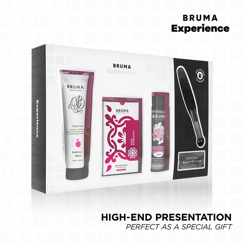 BRUMA XPERIENCE - KIT TENTAZIONE SWEET GUM CON POTENZIATORE DI ORGASMO BRUMA XPERIENCE - SWEET GUM TEMPTATION KIT WITH ORGASM ENHANCER