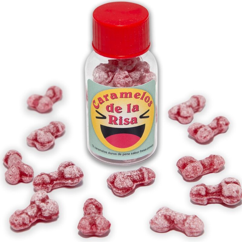DIABLO PICANTE - 12 CARAMELLE RISATE A FORMA DI PENE FRAGOLA/CILIEGIA DIABLO PICANTE - 12 CARAMELLE RISATE A FORMA DI PENE FRAGOLA/CILIEGIA