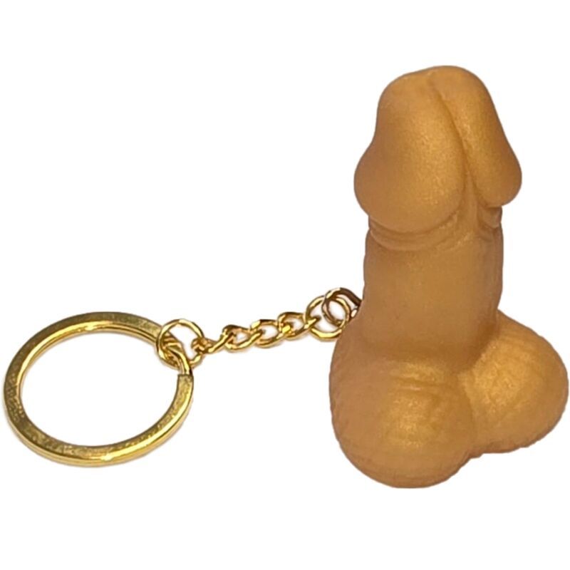 DIABLO PICANTE - PORTACHIAVI A FORMA DI PENE DORATO DIABLO PICANTE - GOLDEN PENIS SHAPED KEYCHAIN