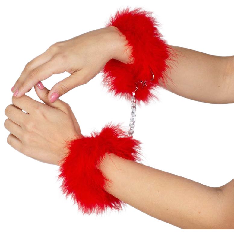 GIOCO SEGRETO - MANETTE MARABOU ROSSO SECRETPLAY - RED MARABOU HANDCUFFS