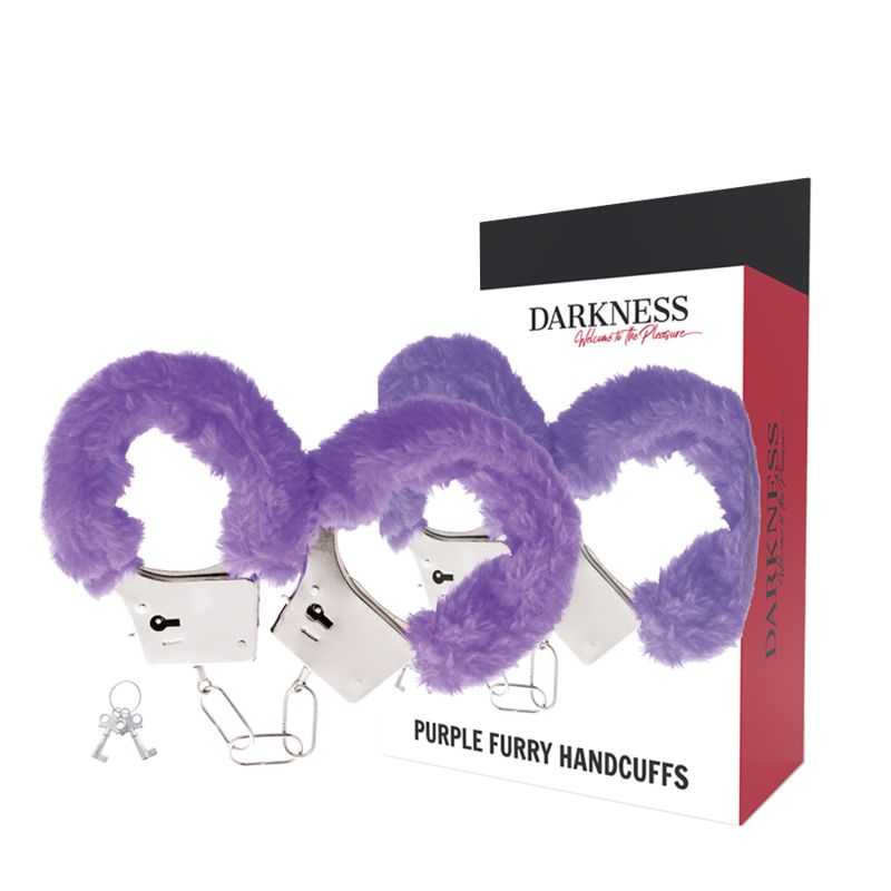 DARKNESS - MANETTE IN METALLO FODERATE LILLA DARKNESS - LILAC LINED METAL HANDCUFFS