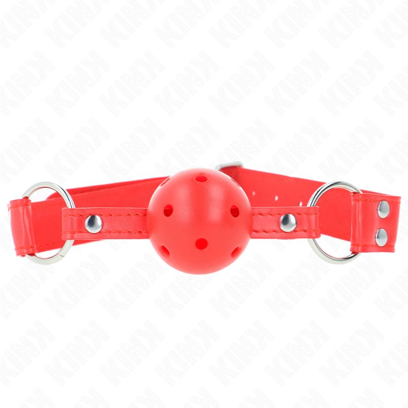 KINK - BALL GAG COMPLETO ROSSO CAVO DURO 62 x 2 CM KINK - BALL GAG COMPLETO ROSSO CAVO DURO 62 x 2 CM
