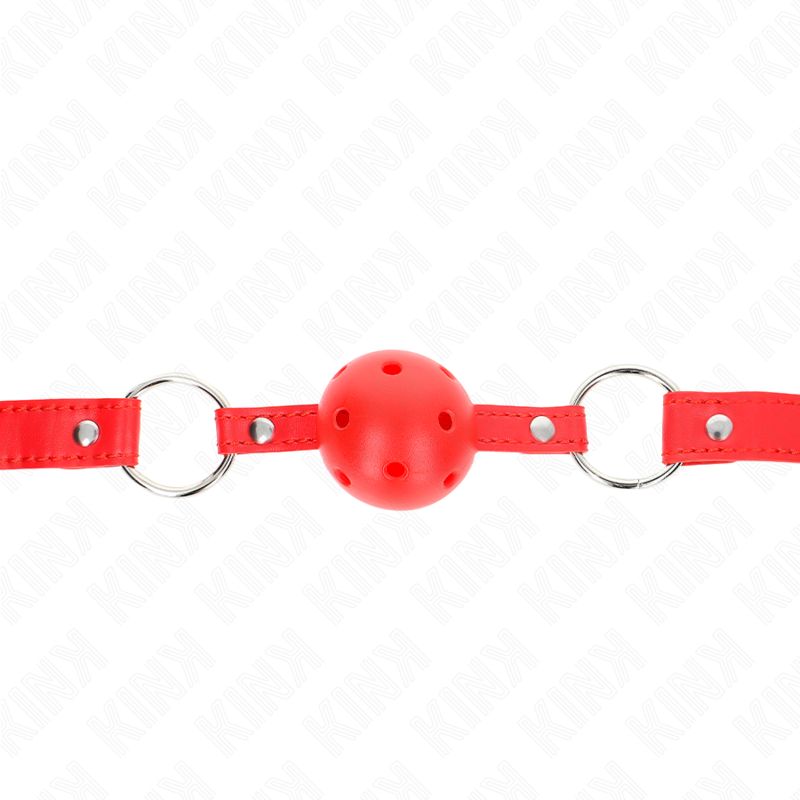 KINK - BAVAGLIO SFERA TRASPIRANTE 4 CM CON DOPPIO RIVETTO MODELLO 1 ROSSO 62,5 x 2,5 CM REGOLABILE …