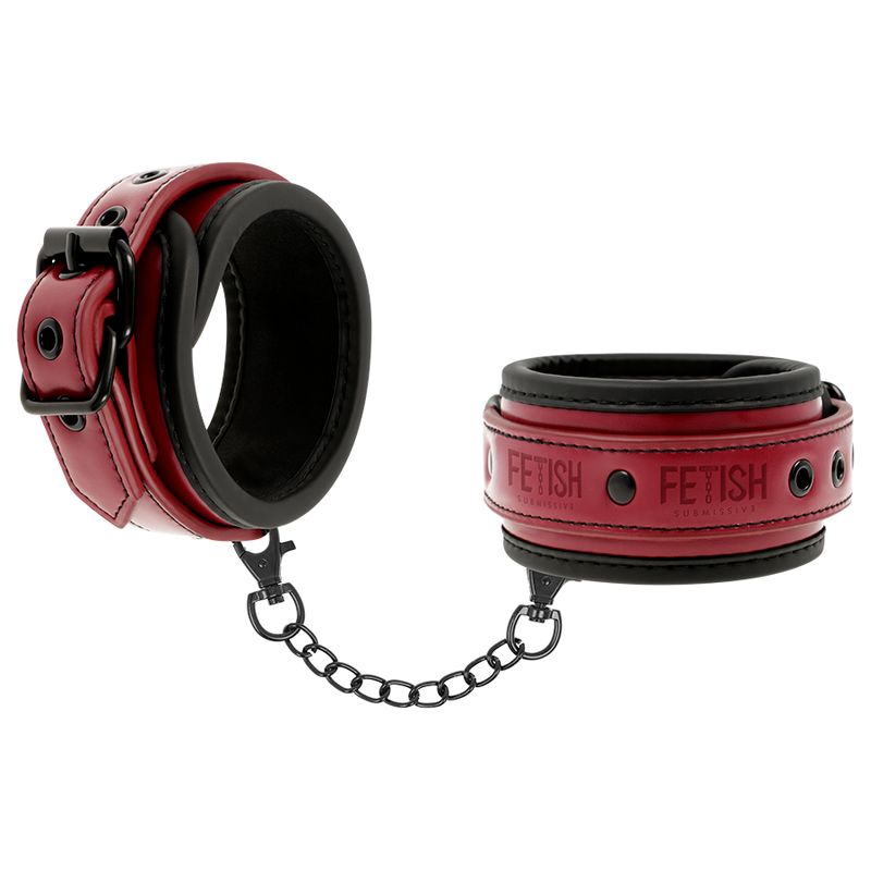 FETISH SUBMISSIVE DARK ROOM - MANETTE VEGAN IN PELLE CON FODERA IN NEOPRENE FETISH SUBMISSIVE DARK ROOM - VEGAN LEATHER HANDCUFFS WITH NEOPRENE LINING