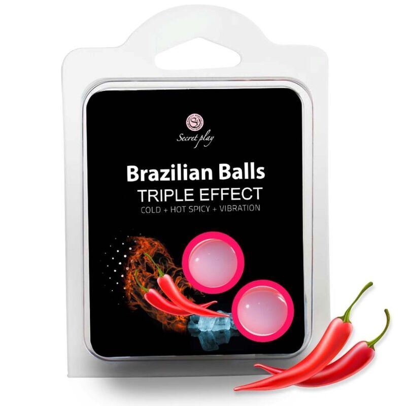 SECRETPLAY - SET 2 PALLINE BRASILIANE TRIPLO EFFETTO SECRETPLAY - SET 2 BRAZILIAN BALLS TRIPLE EFFECT