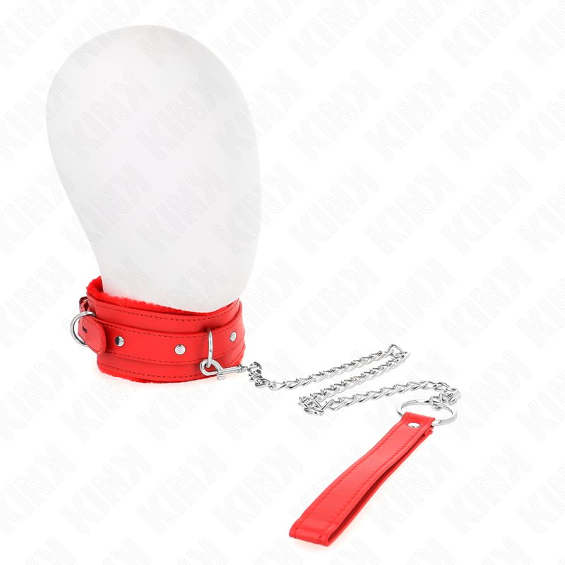 KINK - COLLARE CON GUINZAGLIO 65 CM CON RESTRIZIONI ROSSO 36-42 CM X 5,5 CM KINK - COLLARE CON GUINZAGLIO 65 CM CON RESTRIZIONI ROSSO 36-42 CM X 5,5 CM