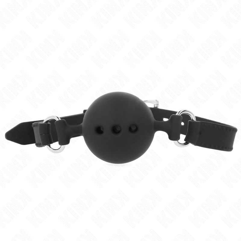 KINK - BAVAGLIO IN SILICONE INTERO 55 x 2 CM CON SFERA DA 4,5 CM MISURA M NERO REGOLABILE 35-51 CM KINK - BAVAGLIO IN SILICONE INTERO 55 x 2 CM CON SFERA DA 4,5 CM MISURA M NERO REGOLABILE 35-51 CM