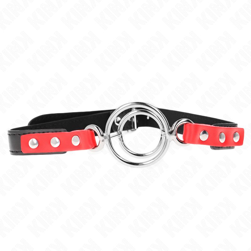 KINK - GAG CON O-RING MULTIPLI 4/4,8 CM ROSSO 38 X 56 CM KINK - GAG WITH MULTIPLE O-RINGS 4 / 4.8 CM RED 38 X 56 CM